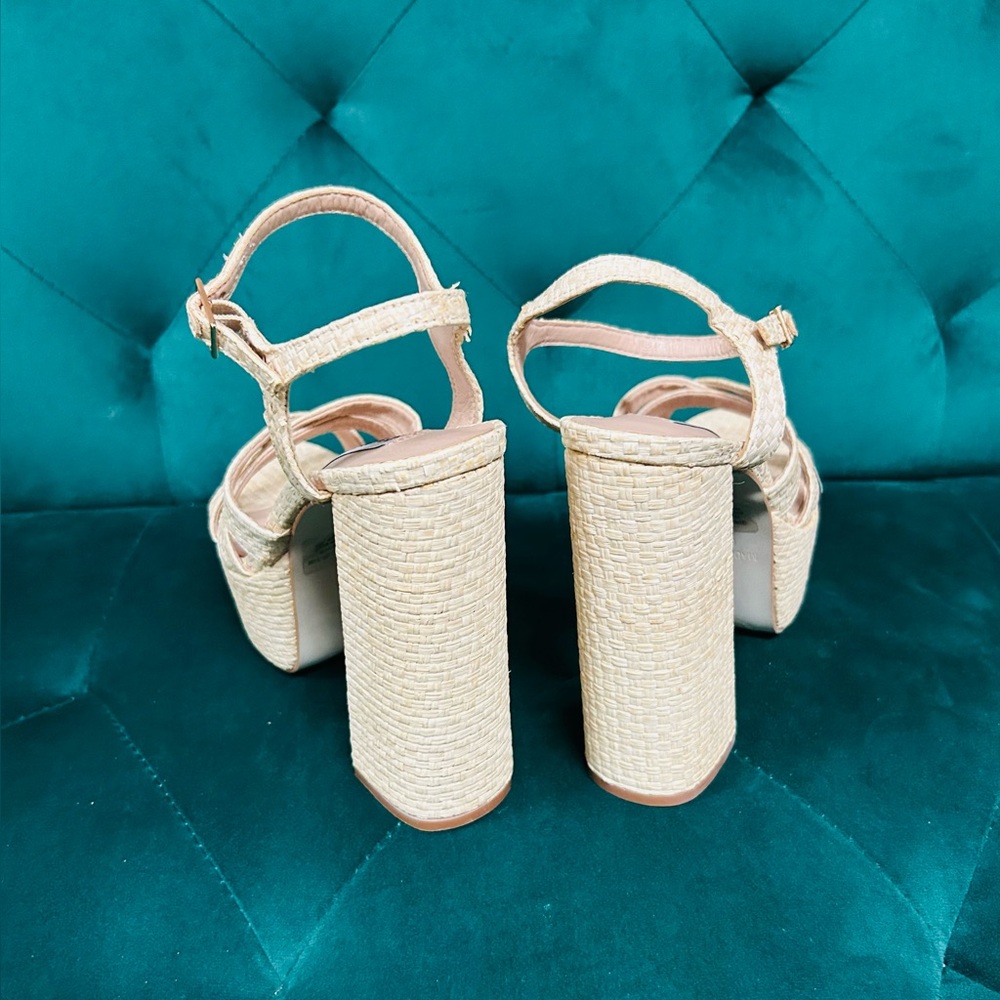 Steve Madden Women's Raffia Platform Heels Size 6.5 - Picture 4 of 5
